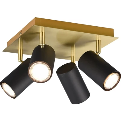 Afbeelding van Trio Leuchten Marley Opbouwspot 4x GU10 Zwart Goud