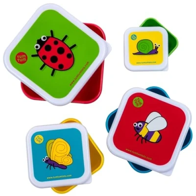 Afbeelding van TUM Lunchbox voor kinderen, in elkaar te steken, lunchboxen BPA vrij, insecten