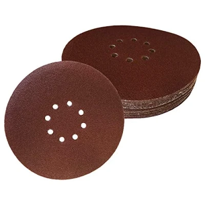 Afbeelding van 30 stuks professionele schuurschijven, 8 gaten, diameter 225 mm, 5 x korrel 40/60/80/120/180/240, zelfklevend, voor lange hals, schuurbladen, schuurpapier, pads