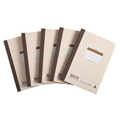 Afbeelding van LeDauphin Exacompta Le Dauphin Ref. 12383D set van 5 manifolds zelfdoorschrijvend papier geruit x kleine ruitjes duplicaat 50 vellen formaat 14,8 10,5 cm gelakte omslag