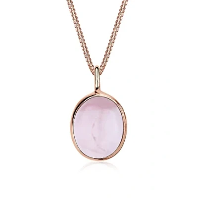 Afbeelding van Elli Nquarz Edelstein Ketting, Dames, Maat: 45, Rosa