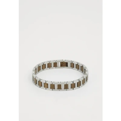 Afbeelding van Lacoste Herenarmband collectie Metropole schakels van Roestvrij staal en kaki verguld 2040419, één maat, staal, Geen edelsteen, edelsteen