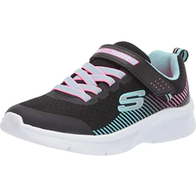 Afbeelding van Skechers Microspec Sneakers voor meisjes, Zwart Mesh Turquoise Neon Roze