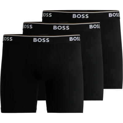 Afbeelding van HUGO BOSS Power boxer briefs long (3 pack) heren boxers lang zwart