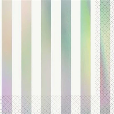 Afbeelding van Servetten Iridescent strepen 33x33cm 16 stuks