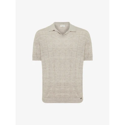 Afbeelding van Gentiluomo Polo No Button Linen Heren