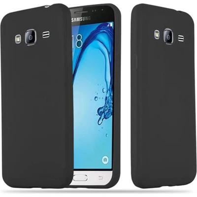 Afbeelding van Cadorabo Hoesje geschikt voor Samsung Galaxy J3 2015 in CANDY ZWART Beschermhoes gemaakt van flexibel TPU silicone Case Cover