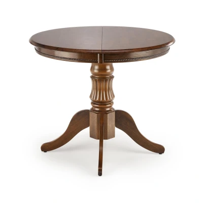 Afbeelding van Uitschuifbare ronde eettafel William 90 tot 124 cm breed walnoot