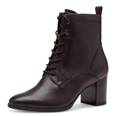 Afbeelding van Tamaris Veterboots, Dames, Maat: 40, Mocca Leer en imitatieleer