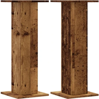 Afbeelding van vidaXL Speakerstandaards 2 st 30x30x80 cm bewerkt hout oud houtkleurig
