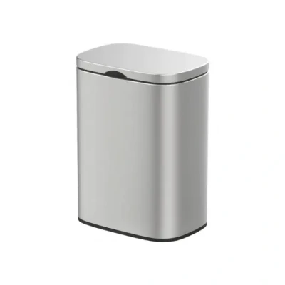 Afbeelding van Sare 5 liter wandafvalemmer met deksel en softclose mechanisme, Easy Close, roestvrijstalen badkameremmer anti vingerafdruk, bevestiging zonder boren, 21,5 x 29,5 19 cm