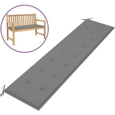 Afbeelding van Tuinbankkussen 200x50x3 cm oxford stof grijs