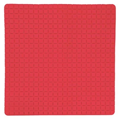 Afbeelding van MSV Douche/bad anti slip mat badkamer rubber rood 54 x cm met zuignappen