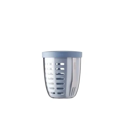 Image de Mepal Panier à Fruits et Légumes Ellipse Idéal pour les en Déplacement Boîte avec Fourchette Passoire 600 ml Nordic Blue