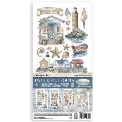 Afbeelding van Stamperia Silent Sea 6x12 Inch Paper Cut outs (4pcs) (SBBCT12)
