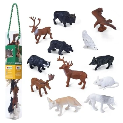 Afbeelding van Mojo WildLife Mini Bosdieren Speelset, 12dlg. 380054