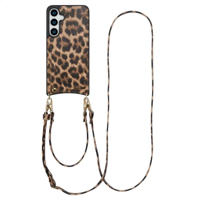 Afbeelding van Selencia Nova Telefoonhoes met Koord en Pashouder voor de Samsung Galaxy S24 Plus / S25 Leopard