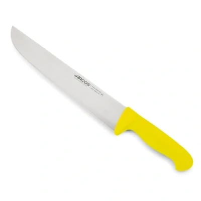 Afbeelding van Arcos Serie 2900, slagersmes, vleesmes, steakmes, lemmet van roestvrij staal, nitrum 300 mm, handvat polypropyleen, kleur geel