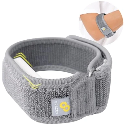 Afbeelding van BRACOO EP40 Tennis Elleboogbrace voor tennisarm of golfersellebogen verstelbare &amp; precieze elleboogpeesbrace met EVA padding