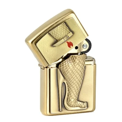 Afbeelding van Zippo aansteker Golden Emblem High Heels Brass Brushed Limited Edition