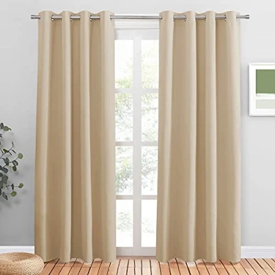 Afbeelding van PONY DANCE Thermisch rolgordijn Draperieën Tombé Lourdes Klaar om op te hangen Effen stof voor kind/tiener Unicolor Bright Block, 132 x 210 cm, Geel Beige, 2 Stuks