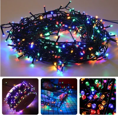 Afbeelding van Cheqo® Kerstverlichting Kerstboomverlichting Kerstlampjes Sfeerverlichting LED Verlichting Voor Binnen en Buiten Tuinverlichting Feestverlichting Lichtsnoer Multicolor 80 LED&#039;s 6M Timer