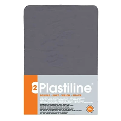 Afbeelding van Plastiline 7750T kunststof plaat zeer nauwkeurig boetseerklei modelleren, sculptuur, gieten hardheid 2 (zacht) 750 g donkergrijs gemaakt in Frankrijk