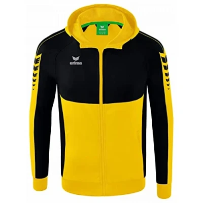 Afbeelding van Six Wings trainingsjack met capuchon geel/zwart / 152