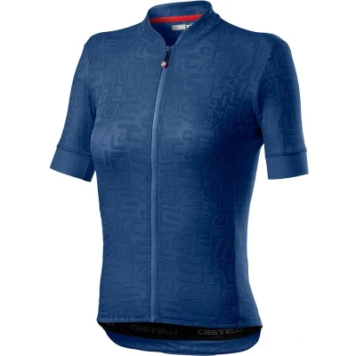 Afbeelding van Castelli Fietsshirt korte mouwen Dames Blauw PROMESSA JACQUARD JERSEY AGATE BLUE L