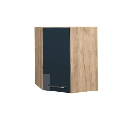 Afbeelding van Vicco Hoek hangkast Fame Line, Donkerblauw hoogglans/Krachtige eik goud, 57 cm