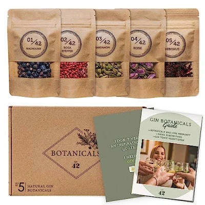 Image de Gin Tonic épices kit 5 botanicals naturelles pour Cocktails Arôme pack, grande variété