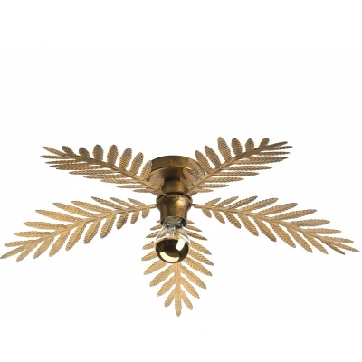 Afbeelding van Ylumen Plafondlamp Palm 5 bladen Ø 60 cm goud bruin