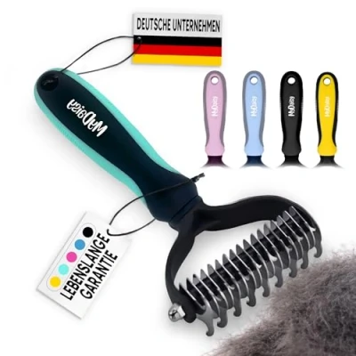 Image de MYDAISY Brosse et Peigne pour Chien Chat à Poils Longs Sous Poil Turquoise