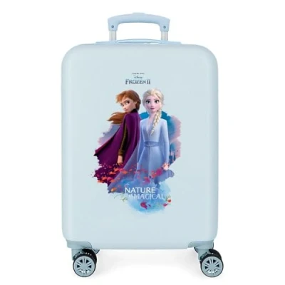 Afbeelding van Frozen meisjes trolley ABS kinderkoffer nature 55cm 4 w bleu