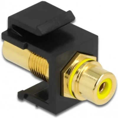 Afbeelding van Keystone module Tulp RCA (v) video (geel) verguld / zwart