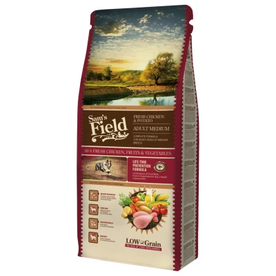 Afbeelding van Sam&#039;s Field Adult Medium Kip&amp;Aardappel Hondenvoer 13 kg