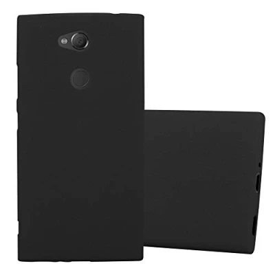 Afbeelding van Cadorabo Hoesje geschikt voor Sony Xperia XA2 in FROST ZWART Beschermhoes gemaakt van flexibel TPU silicone Case Cover