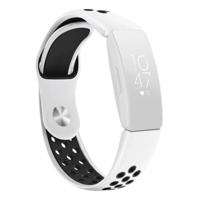 Afbeelding van Fitbit Inspire 1 / HR Ace 2 siliconen sportbandje Maat: Large Wit + Zwart