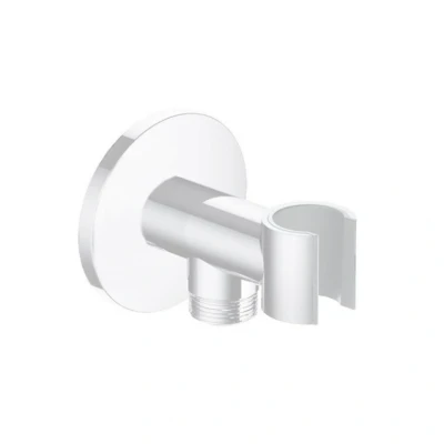 Afbeelding van HotBath Cobber M515 wandsteun met uitlaat Mat Wit