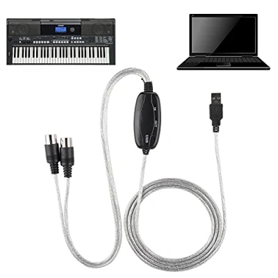 Afbeelding van MIDI kabel, USB converter, naar interface adapter, toetsenbordkabel, plug &amp; play
