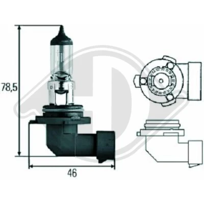 Afbeelding van DIEDERICHS LID10025 Gloeilamp, verstraler HB3 12V 60W Halogeen TOYOTA: LAND Cruiser 200, Auris Hatchback, Verso, ROVER: Range Rover Sport