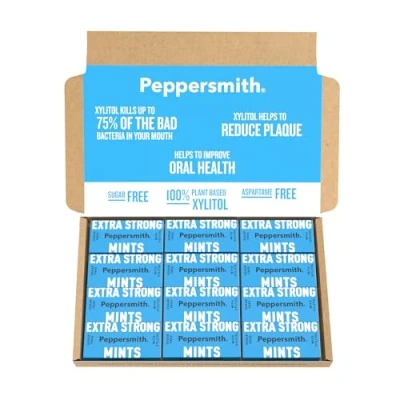 Afbeelding van Peppersmith 100% xylitol munt, eucalyptus en pepermunt, 15 g, (12 x g), 1 verpakking (1 0,18 kg)