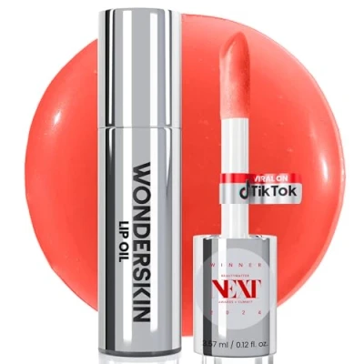 Afbeelding van Wonderskin Lip Rehab Serum Oil Sérum Huile Lèvres Teinté, Tache d&#039;huile Lèvres, Hydratant, Nourrissant et Non Collant, Teint Rouge Brillant pour Séchées (Flirt)