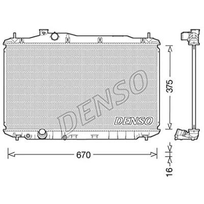 Afbeelding van DENSO DRM40040 Radiateur 375 695 16 HONDA: CIVIC 8 Hatchback