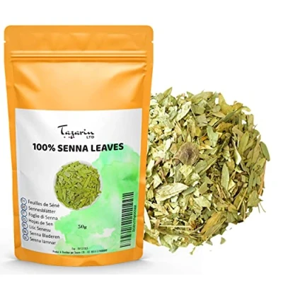 Image de 50g Feuilles de Séné Entières Puissant Purgatif, Laxatif Naturel Favorise le Transit Intestinal et Nettoyage du Colon Tisane Detox
