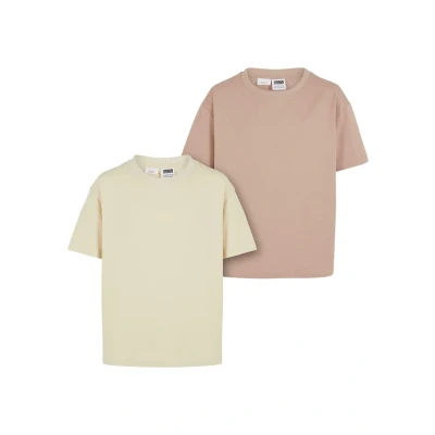 Afbeelding van Urban Classics Boyfriend 2PACK Tshirt basic voor kinderen, Maat: 122/128, Whitesand duskrose