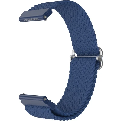 Afbeelding van imoshion Nylon geweven 20 mm bandje Geschikt voor Samsung Galaxy Watch 6 (Classic) / 5 (Pro) 4 3 Garmin Venu 2 plus Sq Forerunner 245 55 Donkerblauw