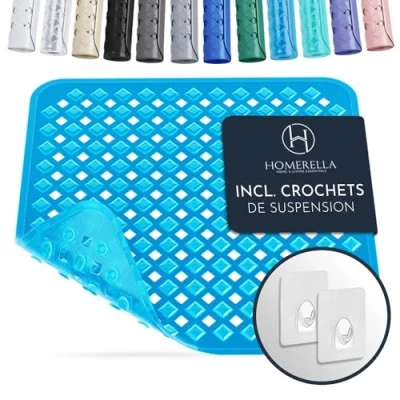 Afbeelding van HOMERELLA Douchemat antisplip 53x53 cm Inclusief ophanging BPA vrij &amp; latexvrij badmat Badmatten schimmelbestendig machine wasbaar