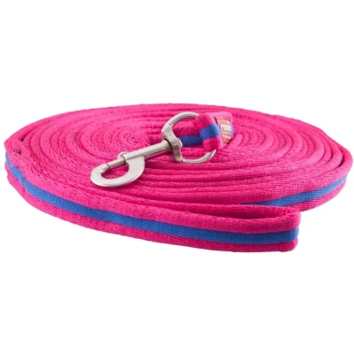 Afbeelding van Premiere Longeerlijn Softgrip Musketon Framboos/Blauw 8m