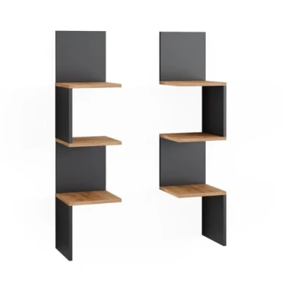 Afbeelding van Vicco Paolo Hoekplank 28 x 116.4 cm Set van 2 Antraciet